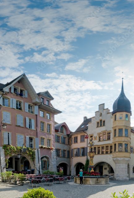 Stadtbild von Biel/Bienne.
