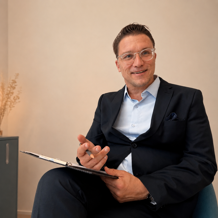 Dirk Sikorski, Facharzt für Psychiatrie und Psychotherapie bei klaro-ADHS, Porträt aus der Praxis im Greencity Zürich